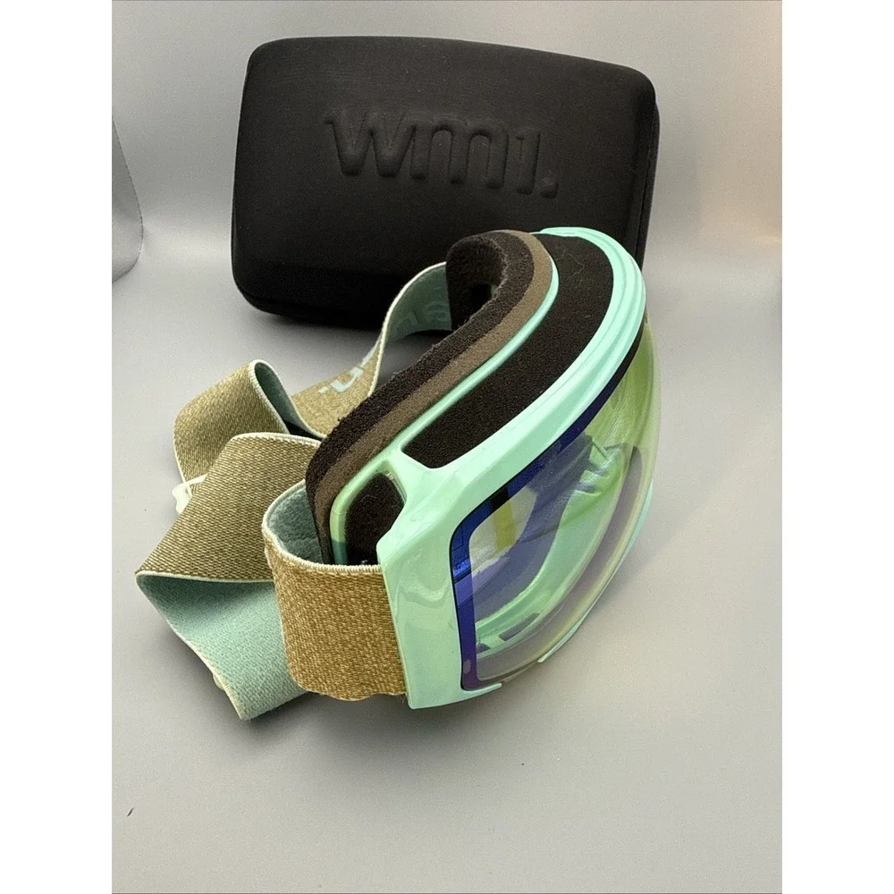 ANON Authentic Ski Snowboard Goggles Teal Blue/Black & Tan & Hard Black Case